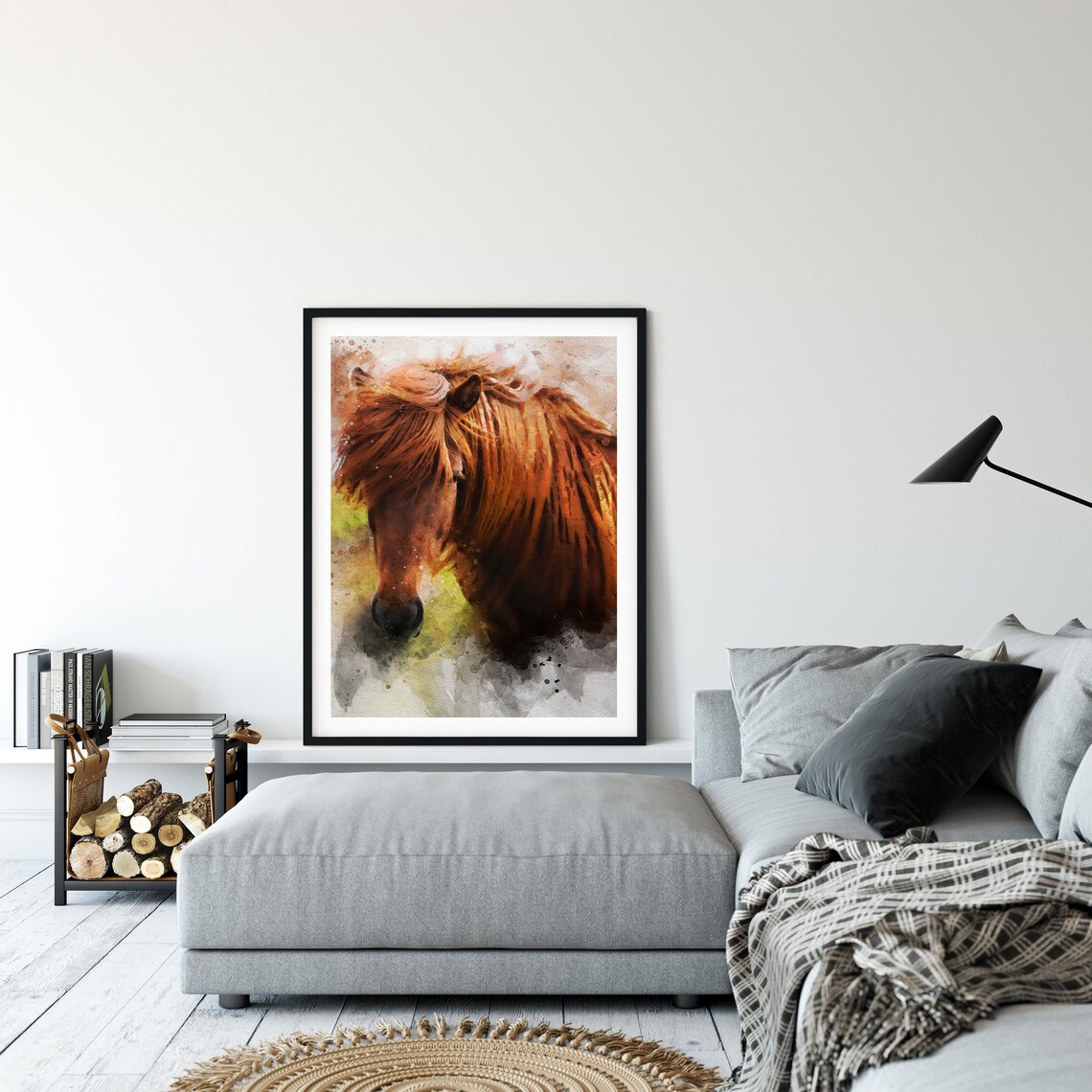 Personalized Horse Watercolor Portrait Art Print - Image 3