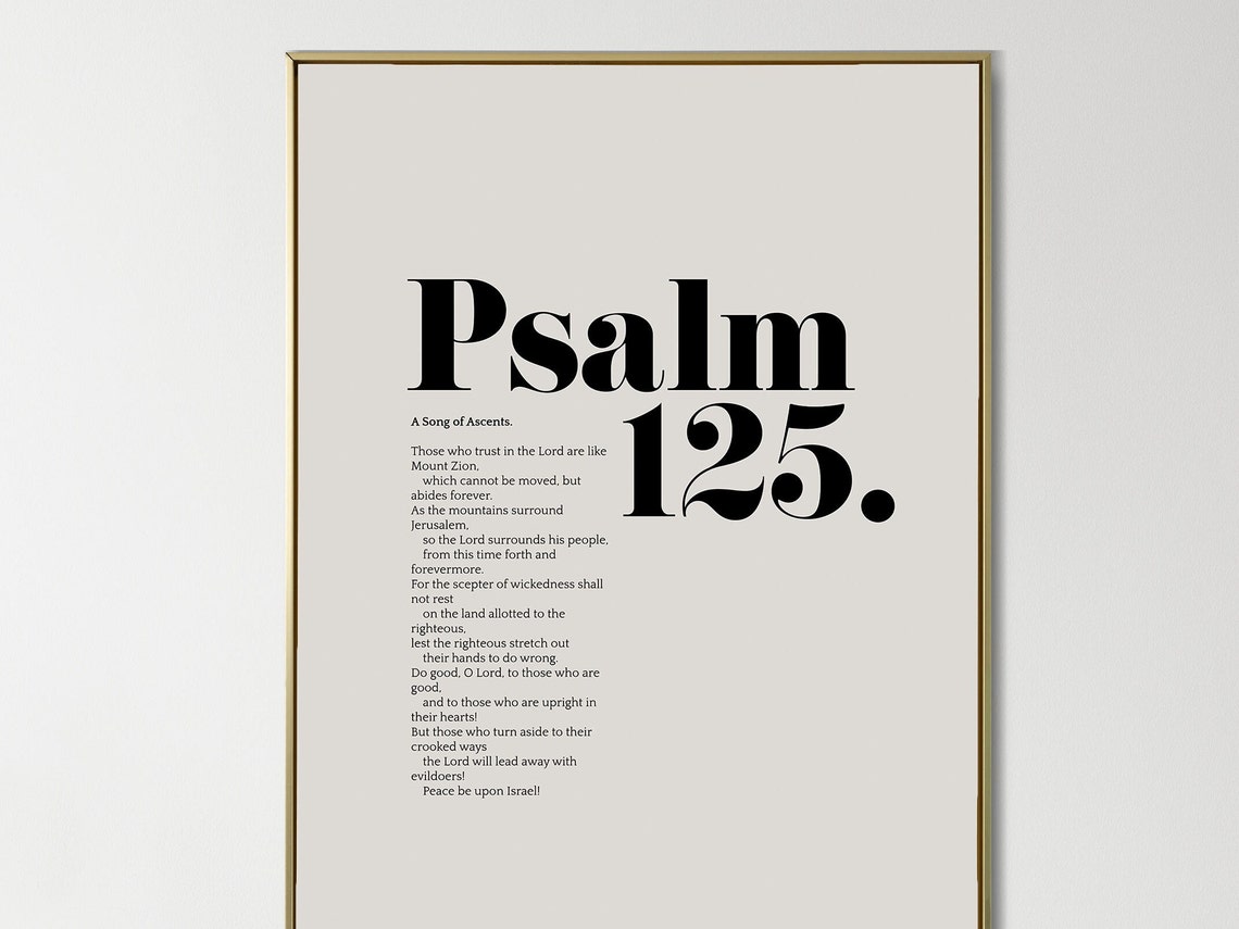 Psalm 125 Full Chapter Bold Typography Bible Verse Poster Home Decor - Image 2