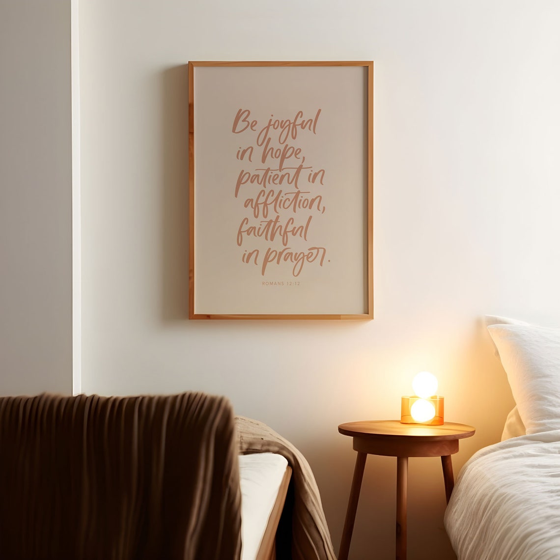 Romans 1212 Be Joyful In Hope Wall Art Christian Bible Verse Modern Scripture Handwritten Print Baptism Gift Idea - Image 6