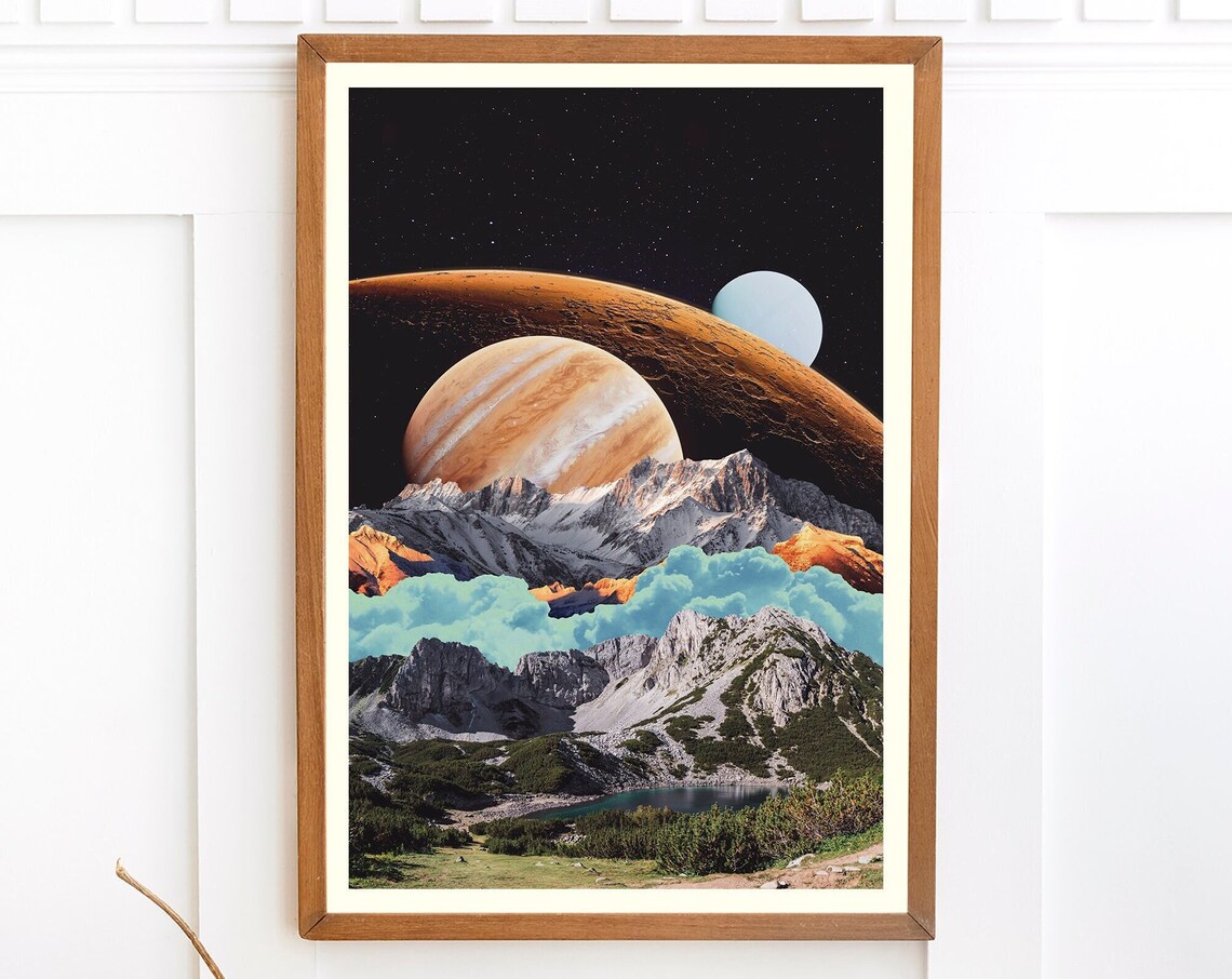 New Horizon Planets Collage Art Print, Space