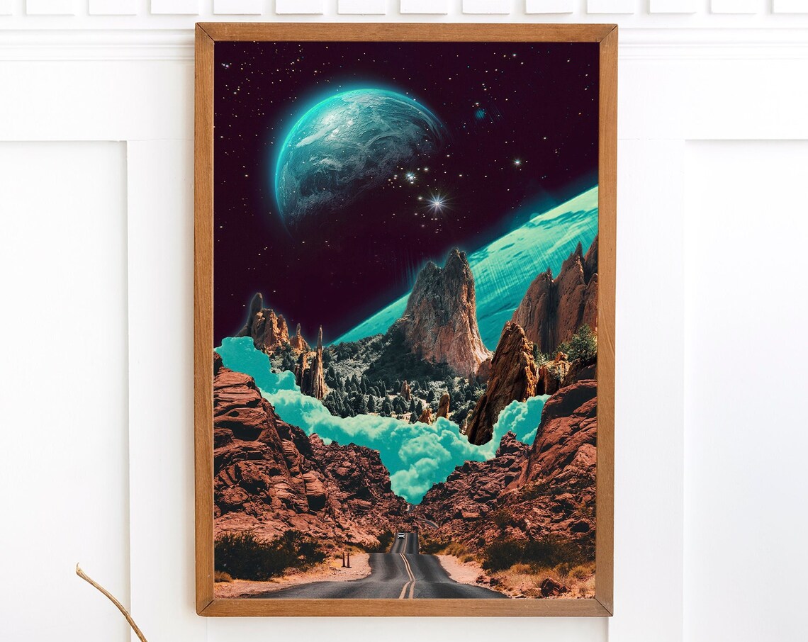 Surreal Landscape 4 Modern Art Collage Poster