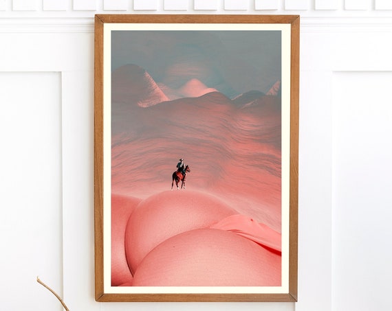Booty Art Collage Cowboy Landscape Poster