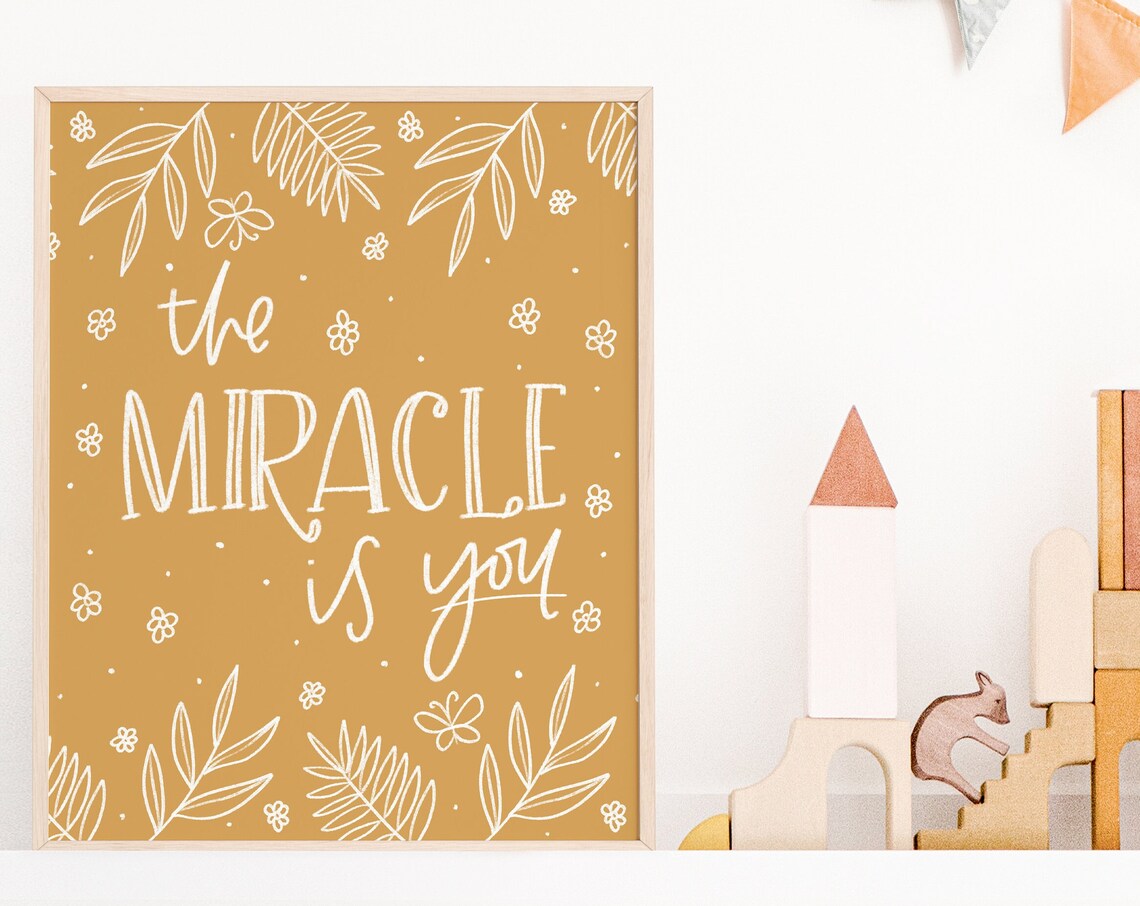 Encanto The Miracle Is You Lyrics Poster Playful Floral Kids Affirmation Art