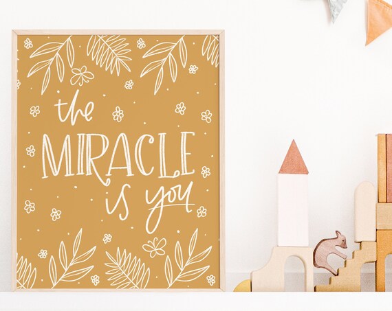 Encanto The Miracle Is You Lyrics Poster Playful Floral Kids Affirmation Art