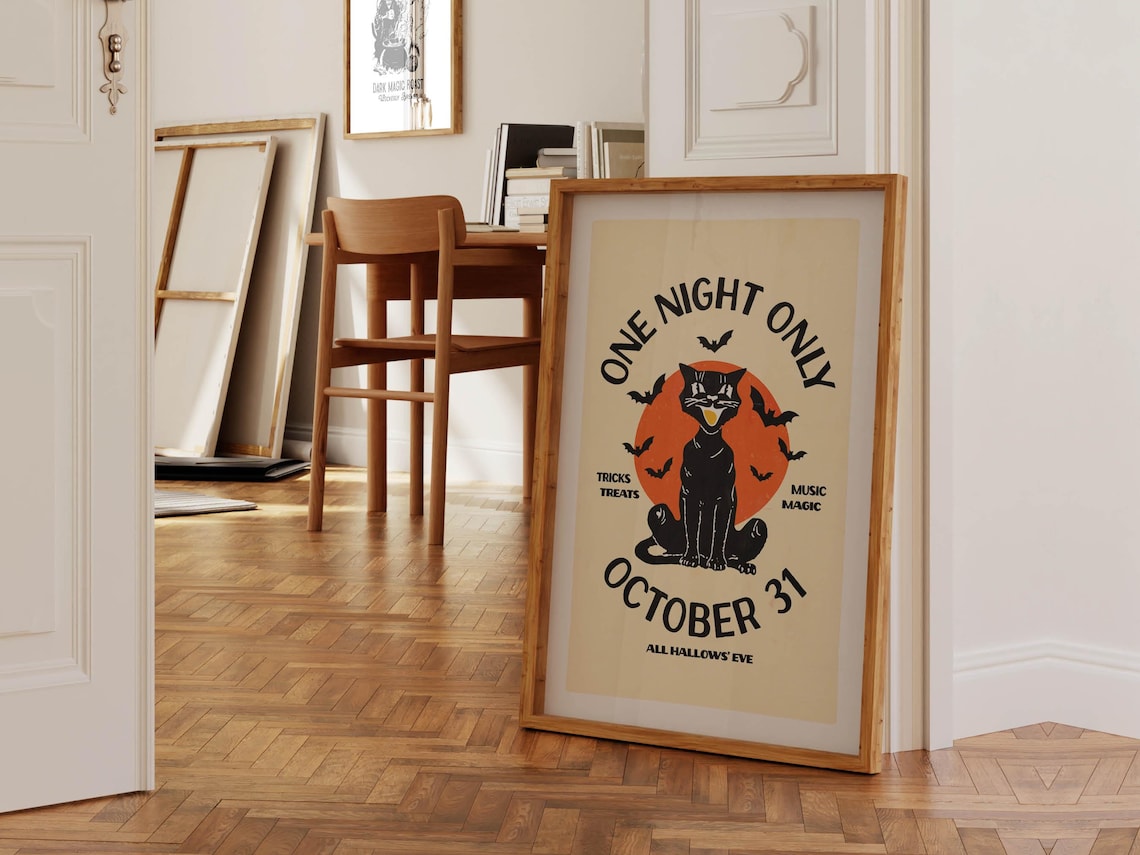 Retro Halloween Art Print, Kitchen Wall Art
