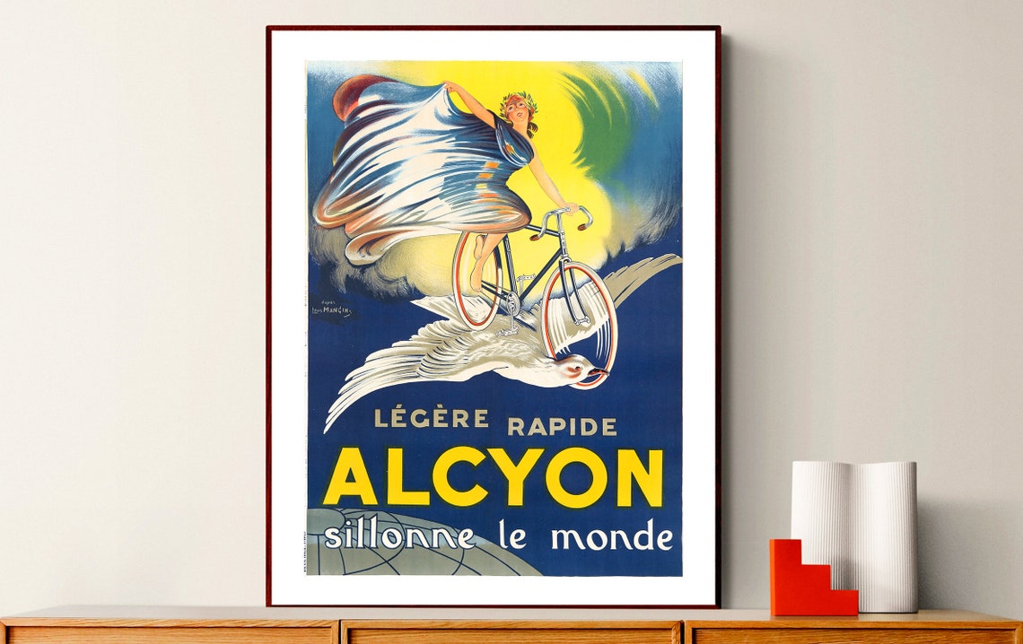 Alcyon Legere Rapide Sillonne Le Monde French Vintage Bicycle Poster