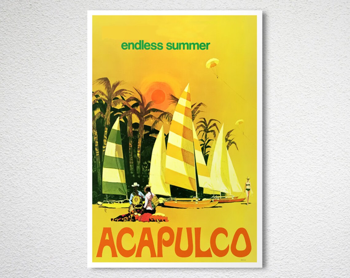 Acapulco Vintage Travel Poster, Mexico Escape Art Print - Image 2