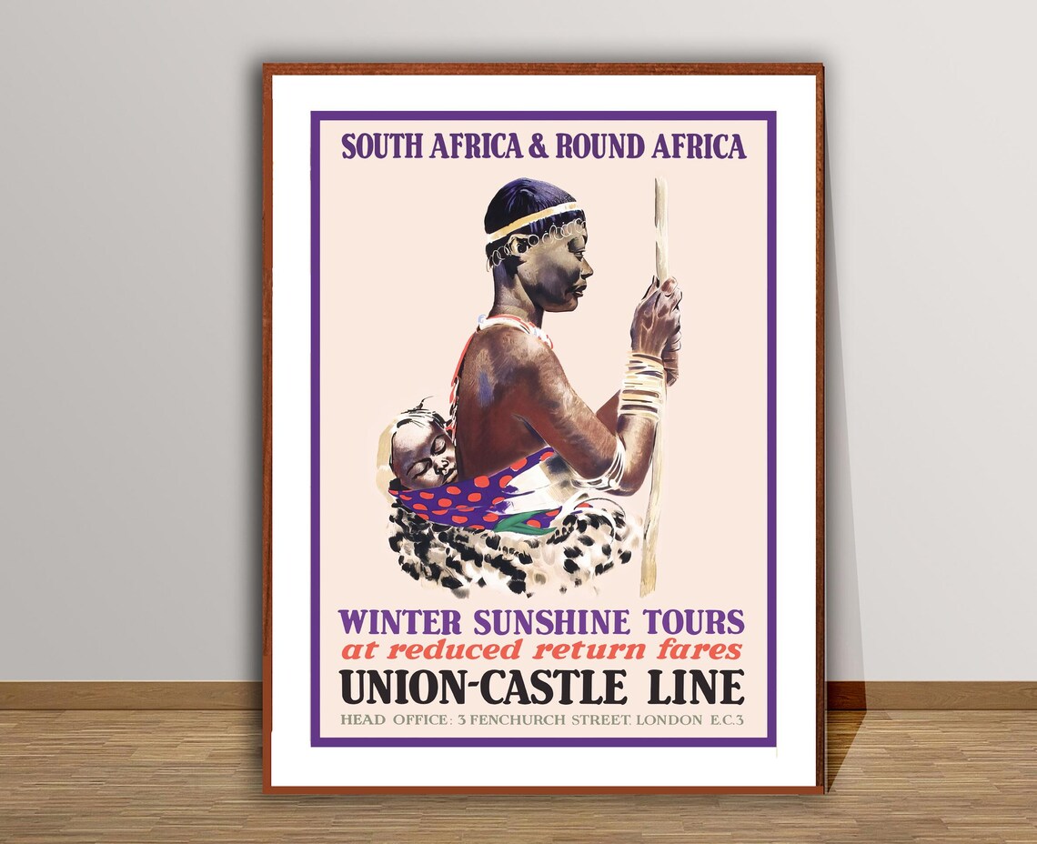 Union Castle Line South Africa Winter Sunshine Vintage Cruise Poster - Image 2