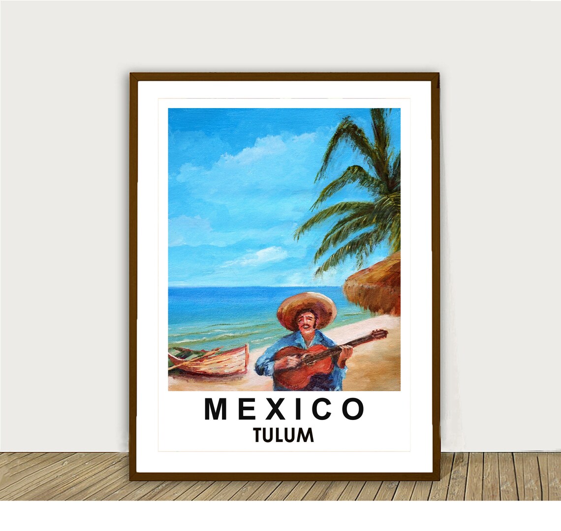 Tulum Vintage Travel Poster, Mexico Travel Print - Image 2