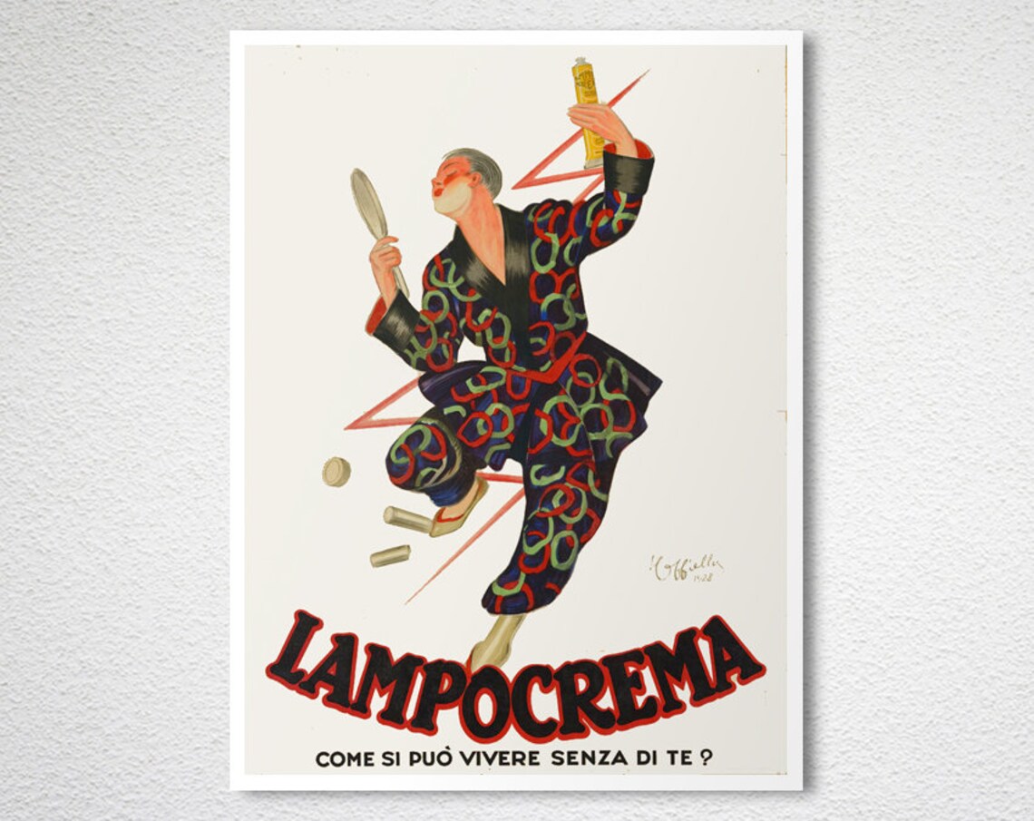 Lampocrema Shaving Cream Dandy Robe Vintage Italian Ad Poster - Image 2
