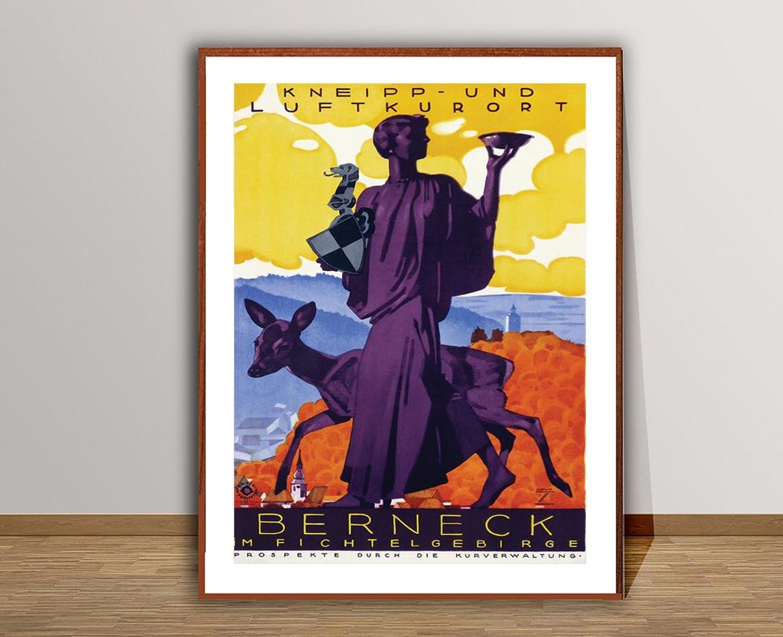 Berneck Fichtelgebirge Kneipp Luftkurort Art Deco Germany Spa Poster - Image 2
