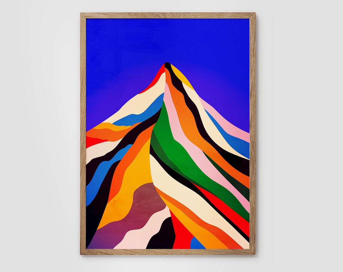 Sugar Mountain Landscape Art Print, Blue Sky