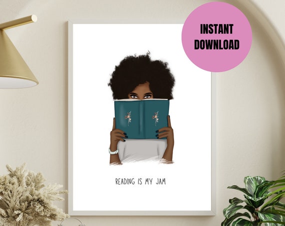 Book Lover Wall Art Reading Print Girl Reading Book Art Print Bookworm Quote For The Love Of Books Librarian Gift Gift For Her