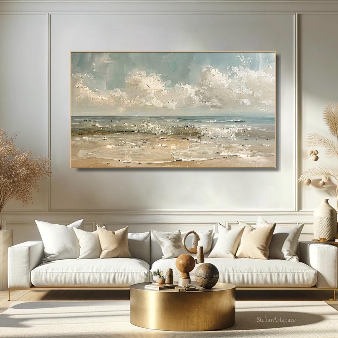 Ocean Waves Oil-Painting-Style Art Print, Coastal Decor - Image 3