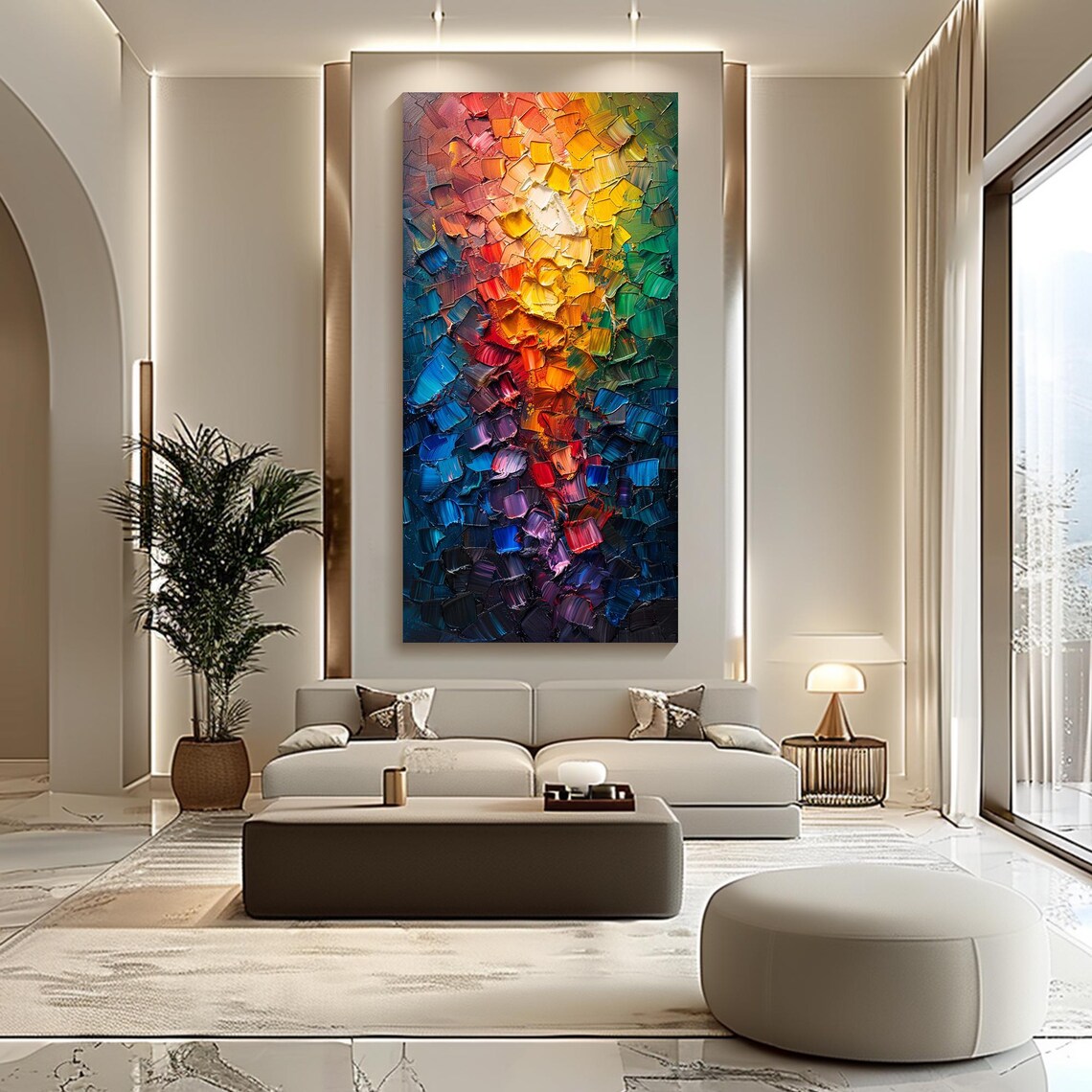Abstract Impasto Art Print, Multicolored Modern Expressionist - Image 3