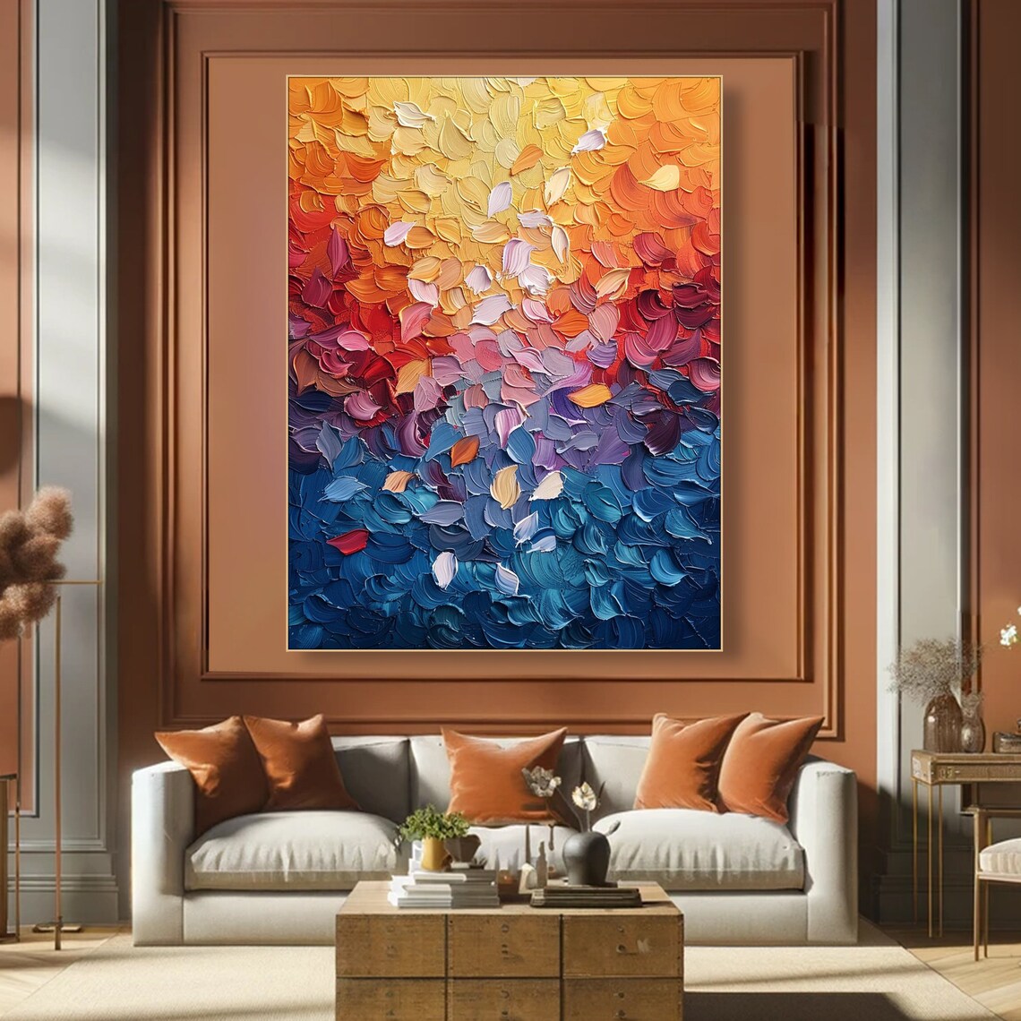Abstract Textured 3D Impasto Art Print, Living Room - Image 4