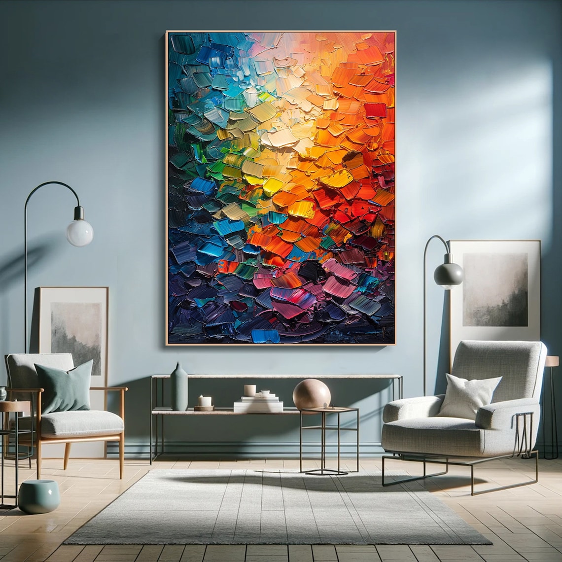 Vibrant Abstract Impasto, Modern Expressionist Art Print - Image 6