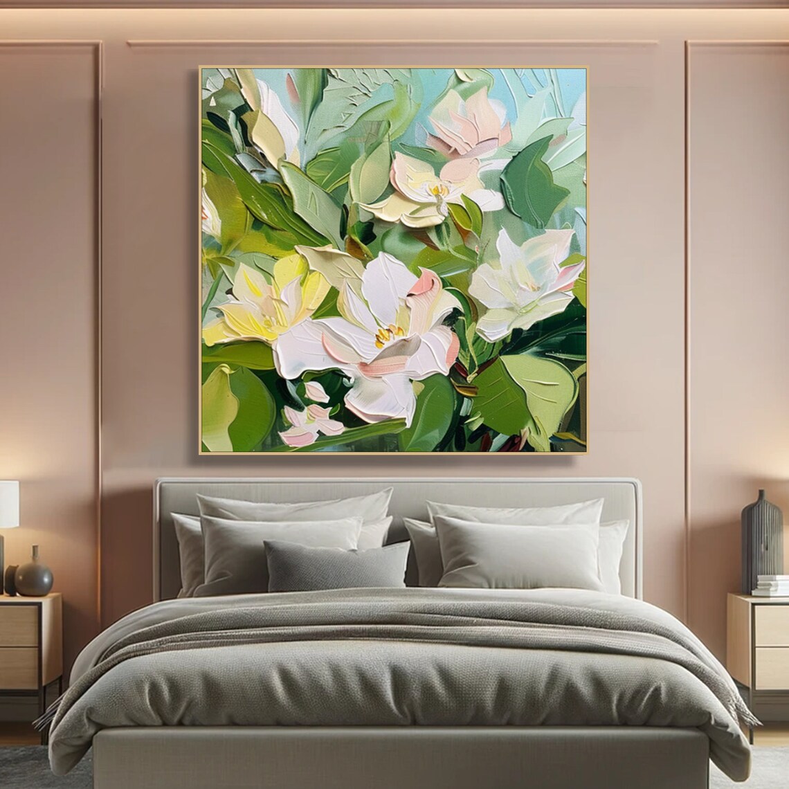 Pastel Blossom Spring Flowers Soft Pink Impasto Floral Art Poster - Image 5