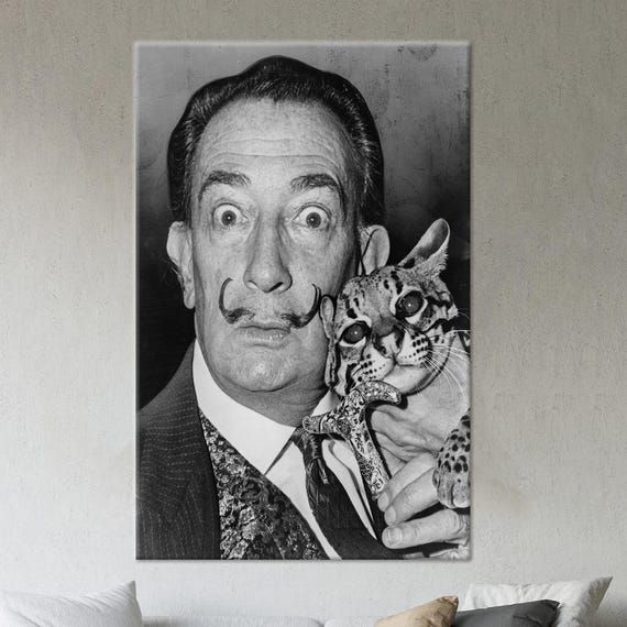 Salvador Dali With Cat, Cat Lover Gift