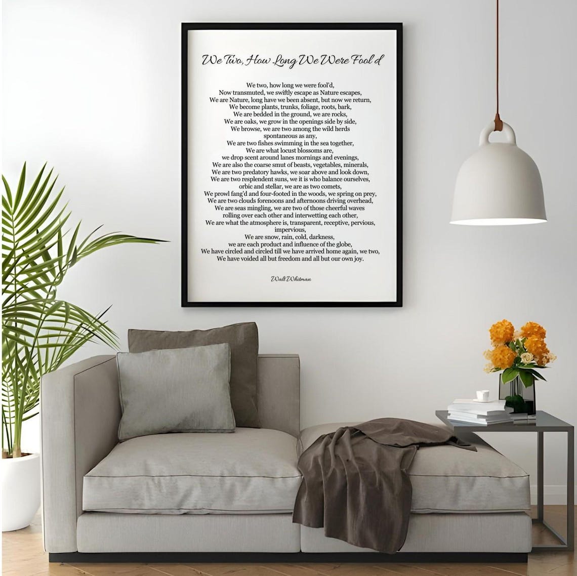 Walt Whitman We Two How Long We Were Fooled Poem Print Wall Art Poster - Image 2