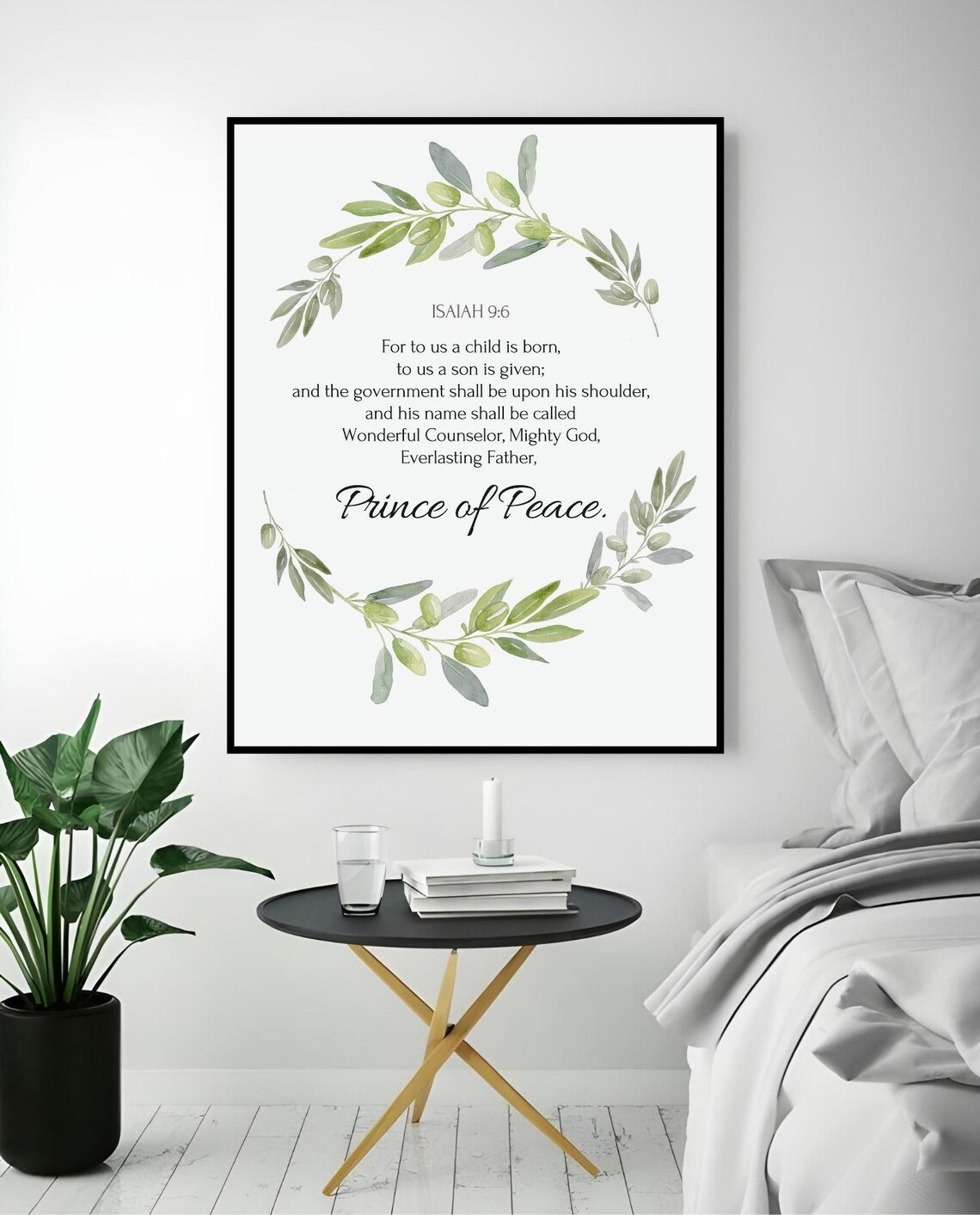 Isaiah 9 6 Prince Of Peace Scripture Poster Christmas Bible Wall Art Print - Image 2
