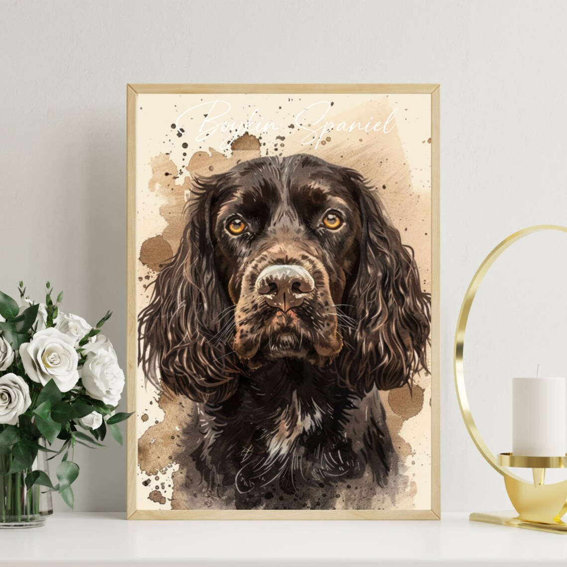 Boykin Spaniel Watercolor Dog Portrait Poster for Dog Lovers Gift - Image 3