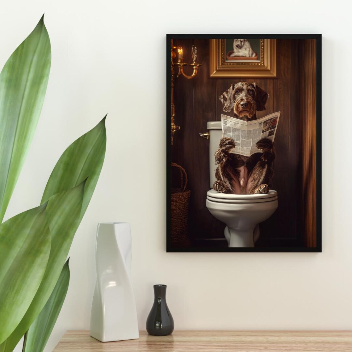 German Wirehaired Pointer Bathroom Art Print - Image 2