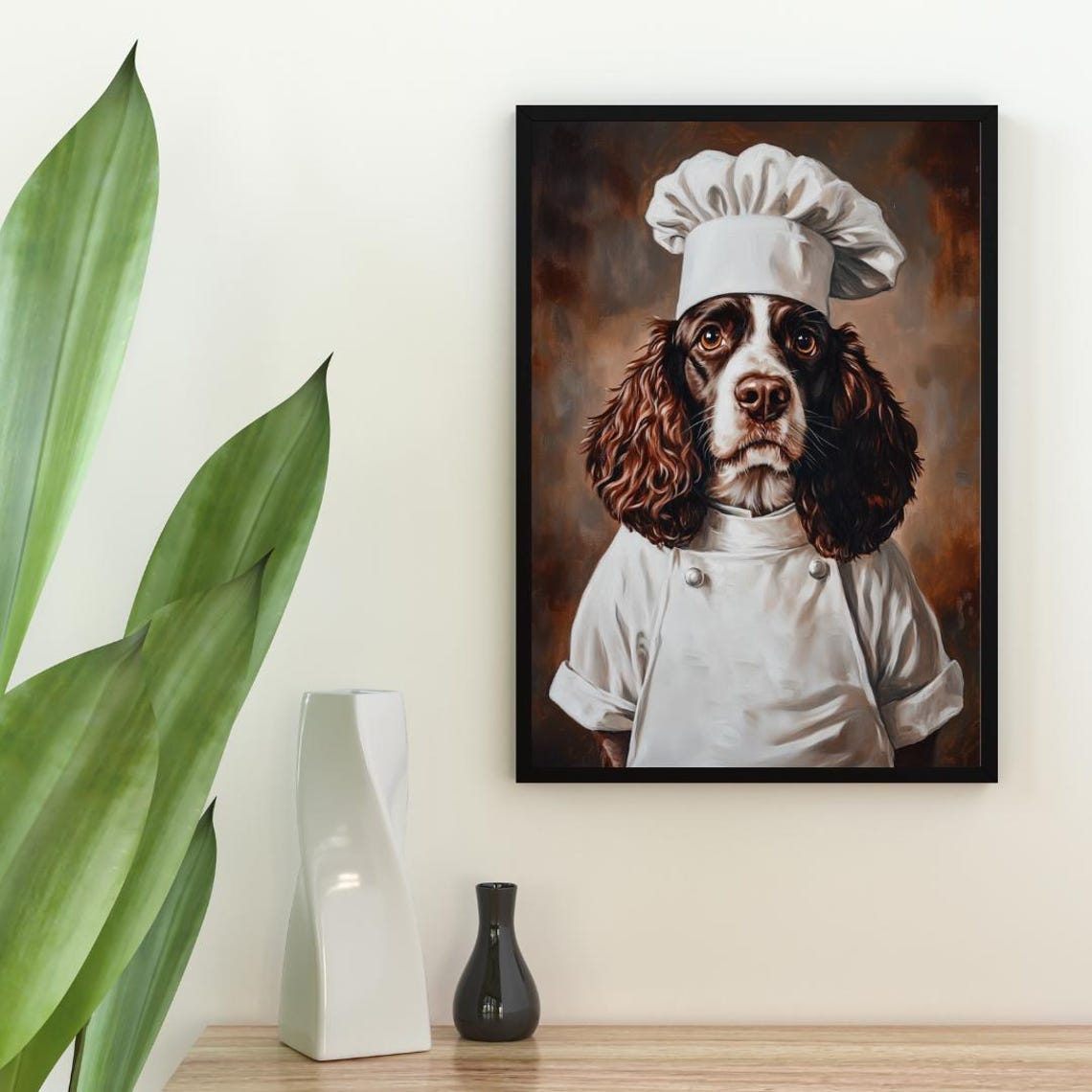 English Springer Spaniel Chef Portrait Poster Funny Kitchen Decor Gift - Image 2