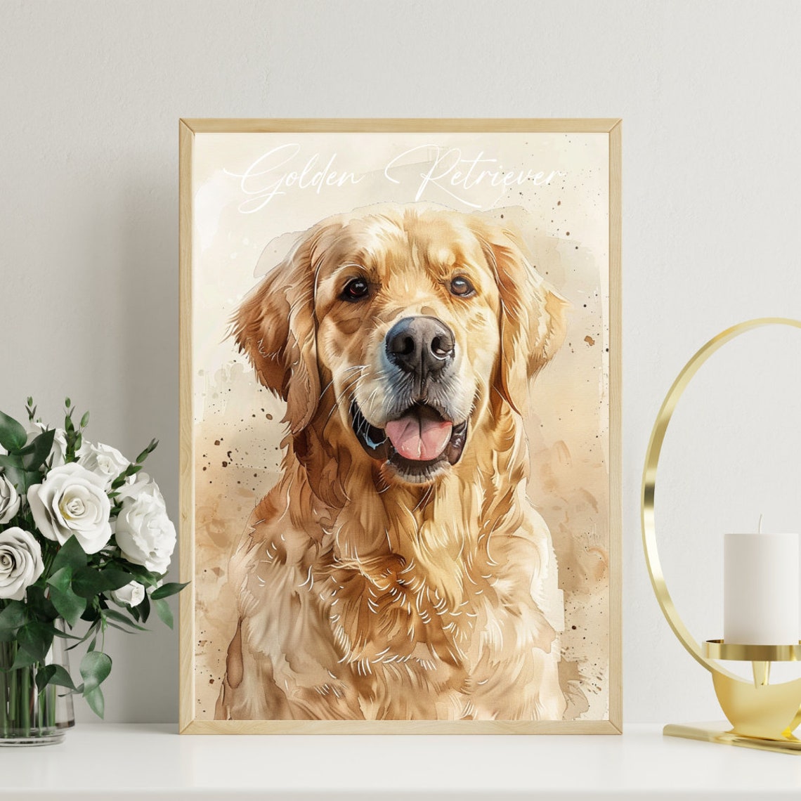 Golden Retriever Poster Dog Poster Golden Retriever Print Dog Wall Art Dog Photo Dog Golden Retriever Watercolour - Image 3