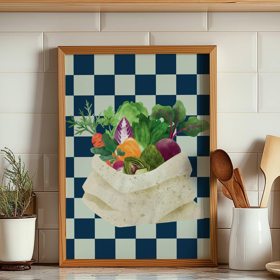 Kitchen Wall Art Watercolor Painting Vegetables Wall Art Food Art Print Dining Room Decor Kitchen Ingredient Art Print Farmers Market Art - Image 4