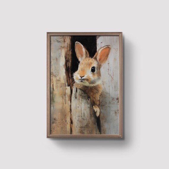 Vintage Bunny Peep With Farmhouse Charm Prints