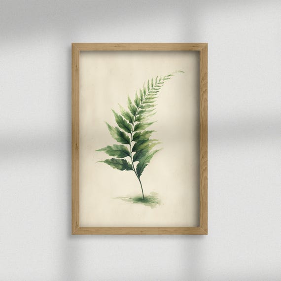 Fern Wall Art Botanical Print Green Plant Vintage Style Nature Poster Home Decor Forest Prints