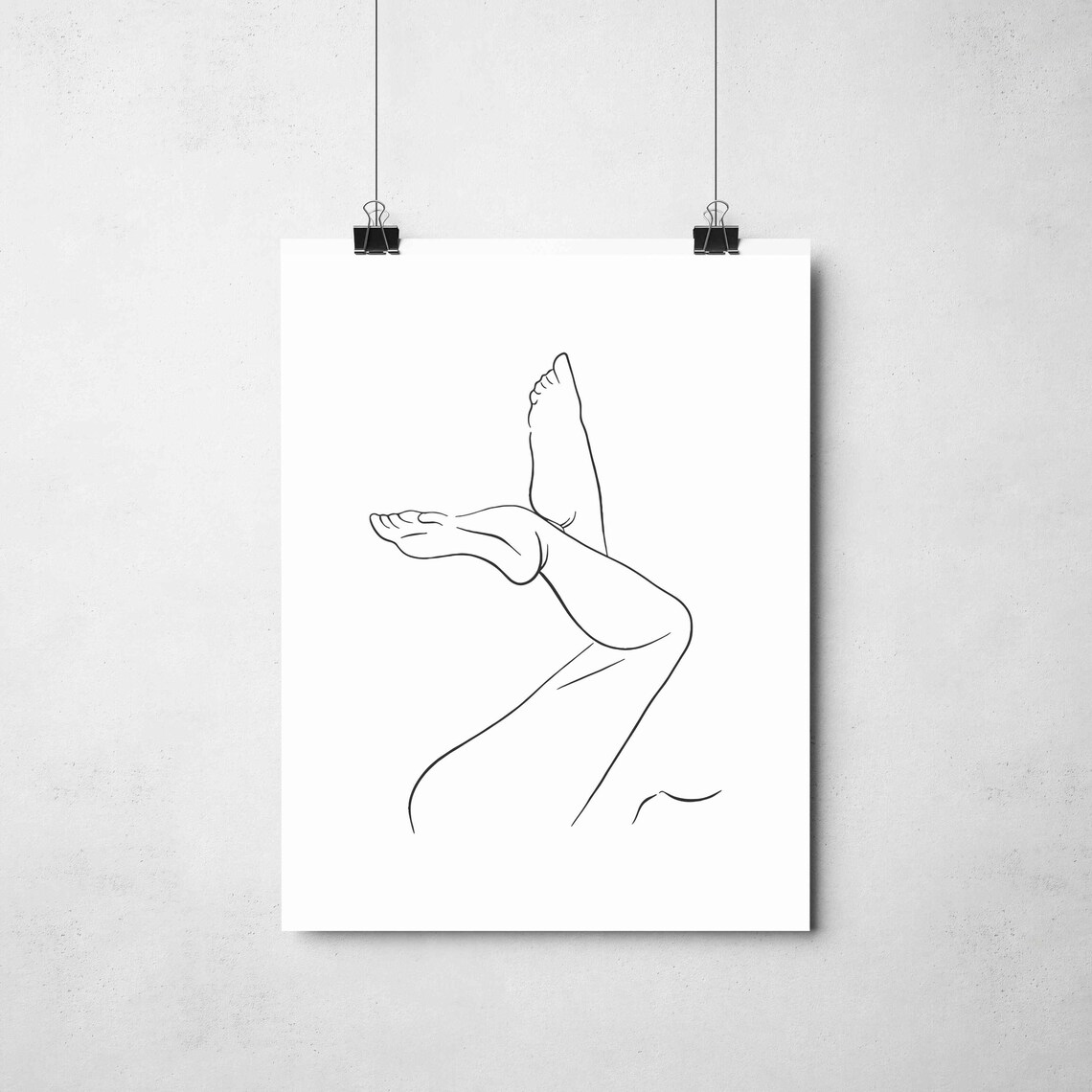 Woman Legs Feet One Line Drawing Minimalist Female Body Art Poster - Image 2