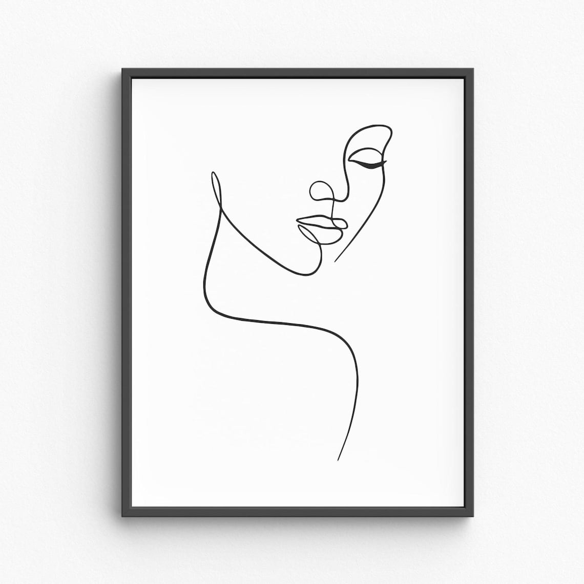 Woman Face One Line Art Elegant Feminine Portrait Minimalist Poster