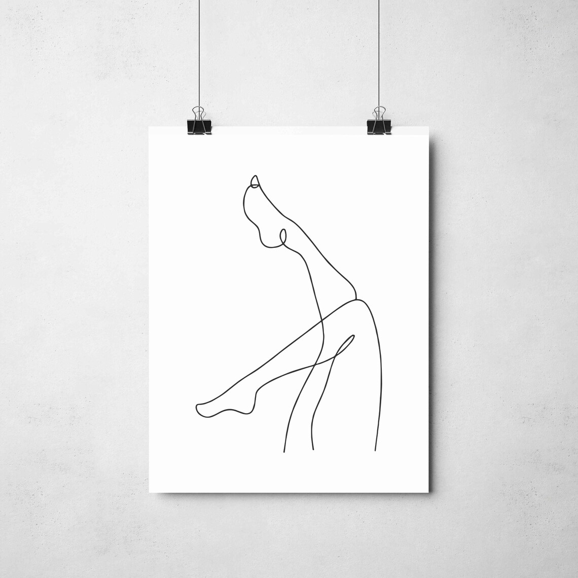 Elegant Woman Bare Leg Single Line Drawing Feminine Body Minimalist Decor Poster - Image 2