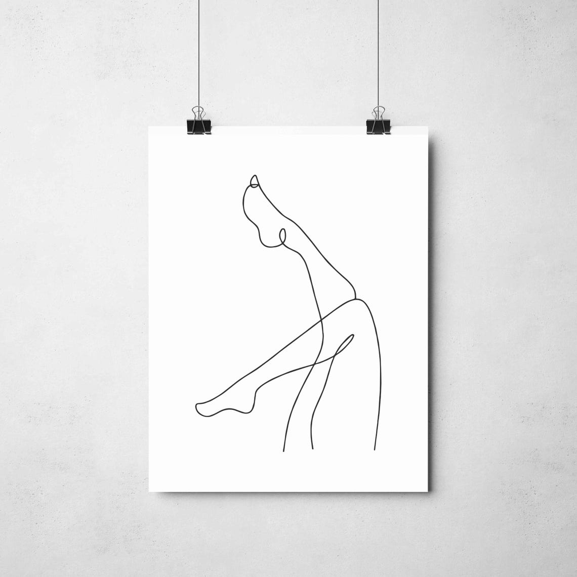 Minimalist Nude Legs Line Art Feminine Silhouette Drawing Elegant Body Sketch Sensual Wall Decor Poster - Image 2