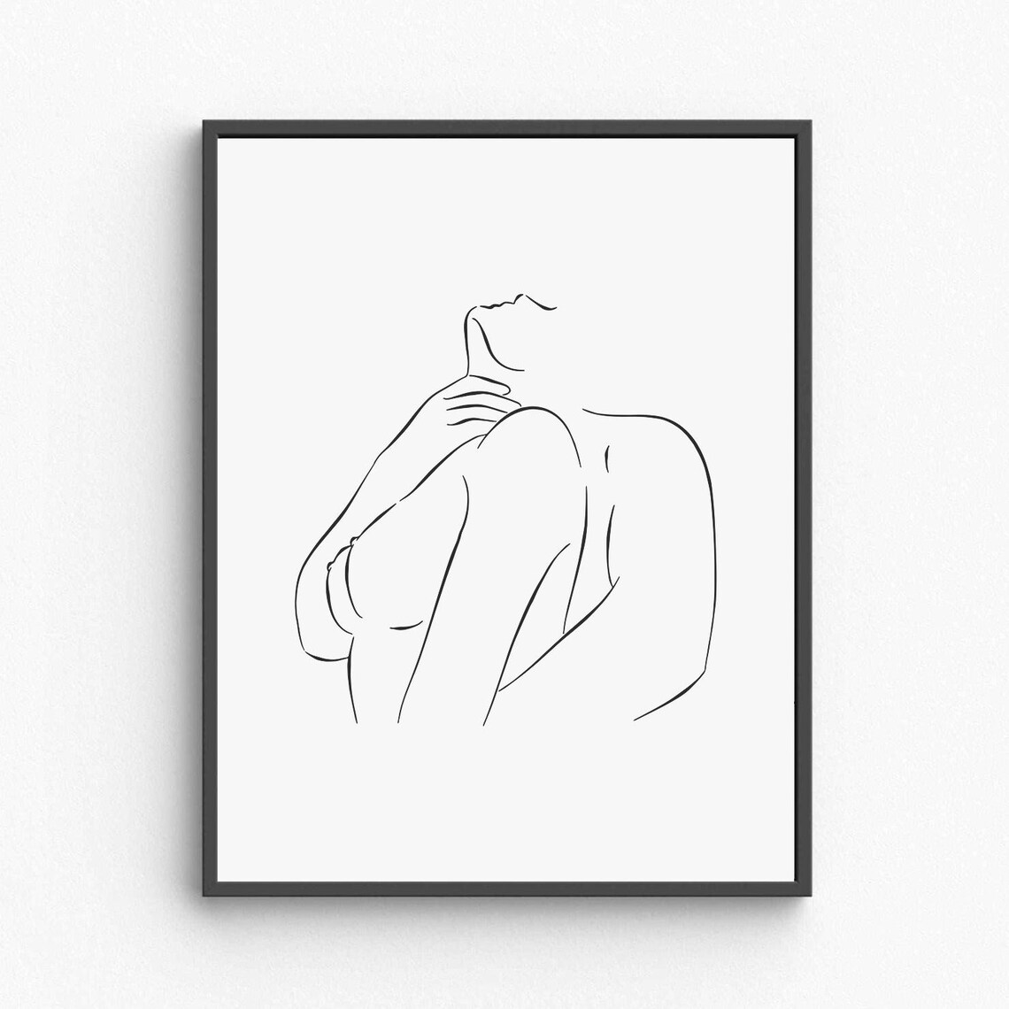 Woman Portrait Line Art Elegant Female Silhouette Minimalist Poster