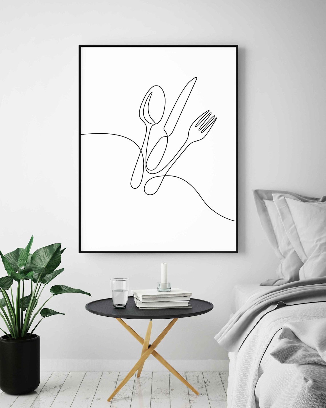 Minimalist Cutlery Line Art, Kitchen Wall Poster - Image 5