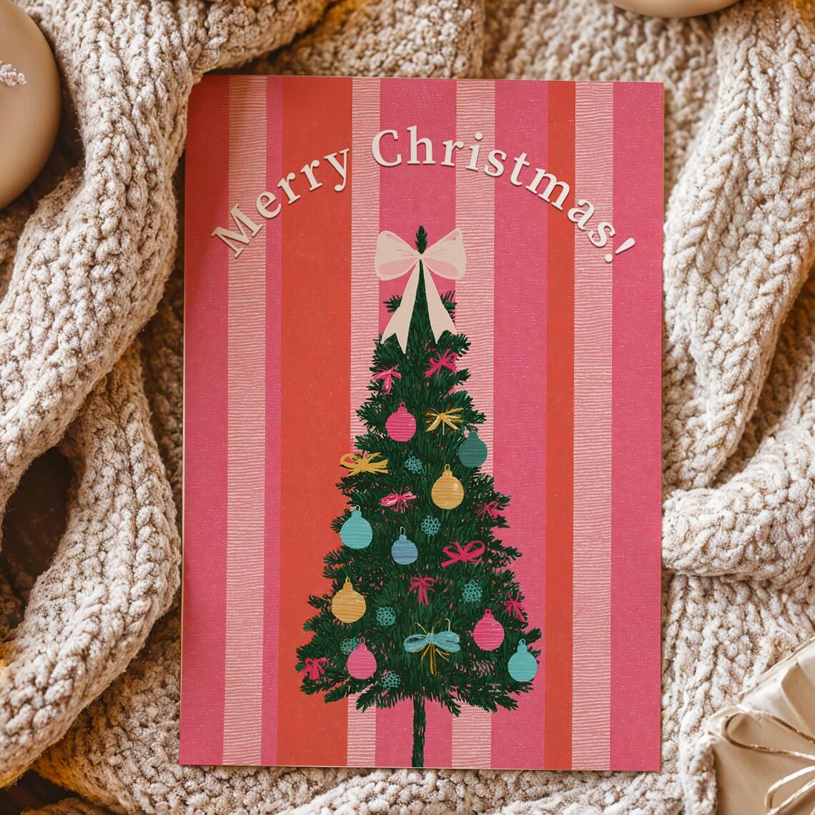 Festive Christmas Tree Holiday Greeting Card