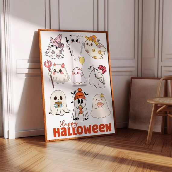 Cute Halloween Wall Art Print Trendy Autumn Funny Party Decor Dorm Room