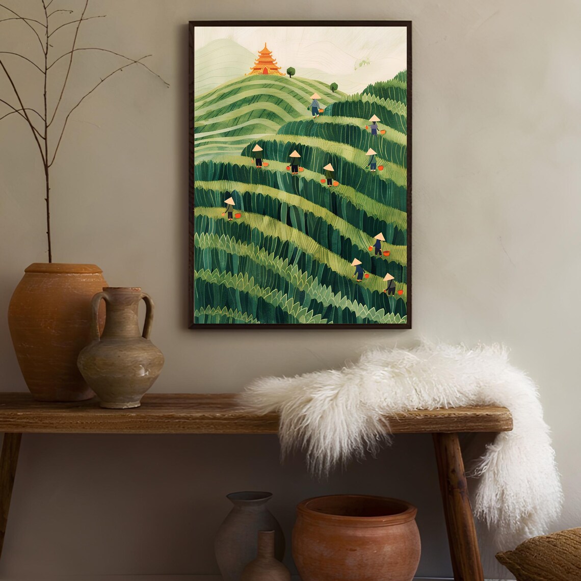 Vietnam Travel Poster, Rice Terraces Nursery Decor - Image 2