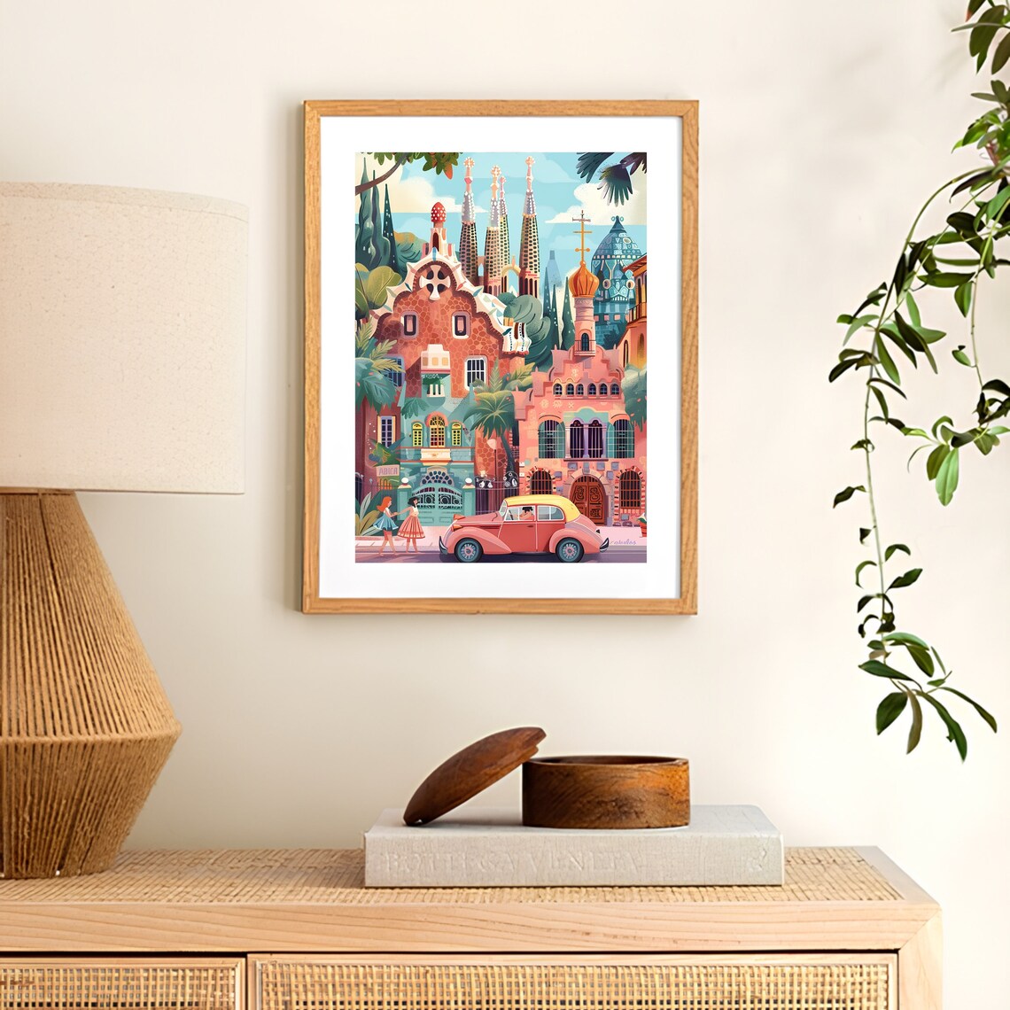 Barcelona Illustration Travel Poster, Sagrada Familia - Image 2