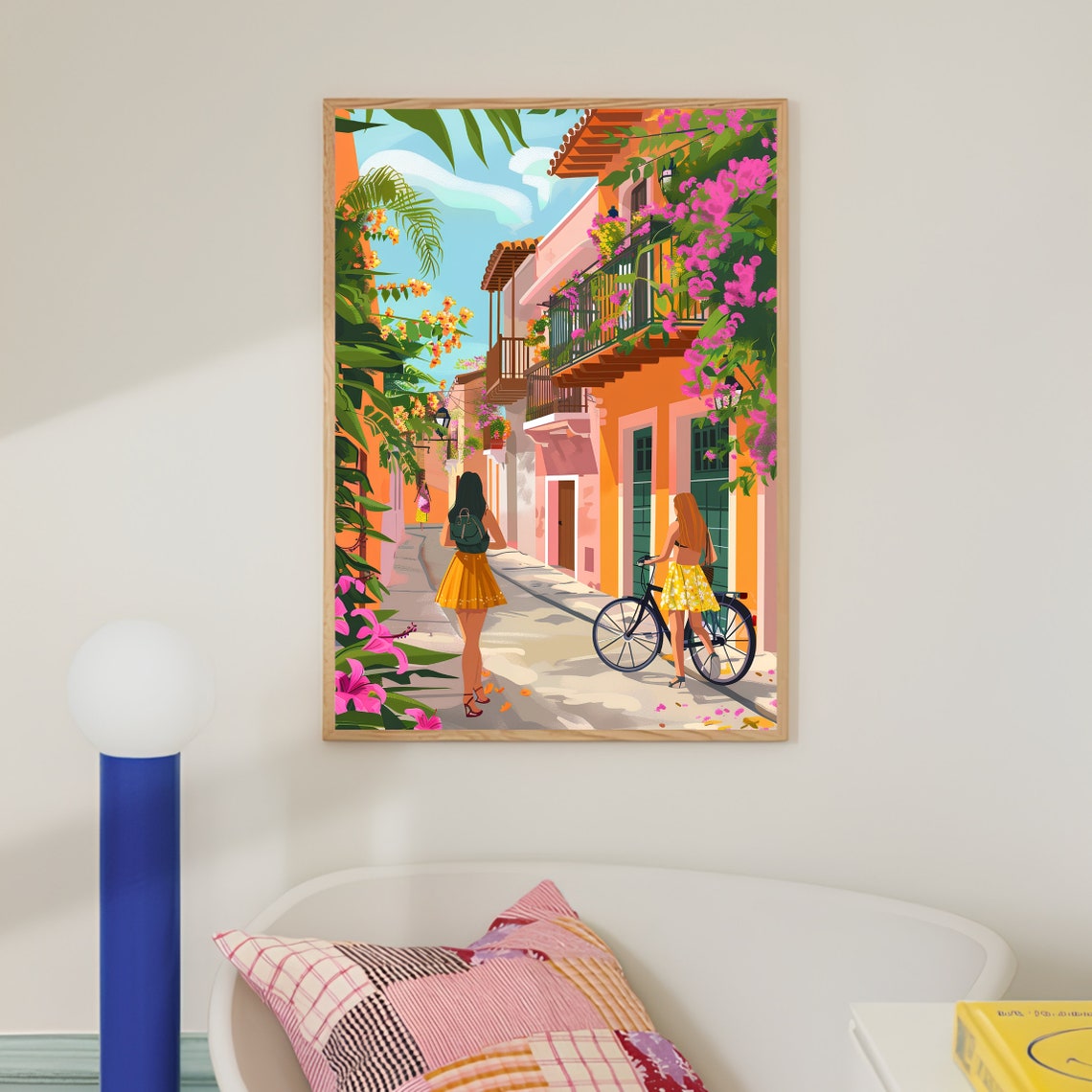 Cartagena Print Colombia Illustration Cartagena Travel Poster Cartagena Painting Floral Print Nostalgia Print - Image 2