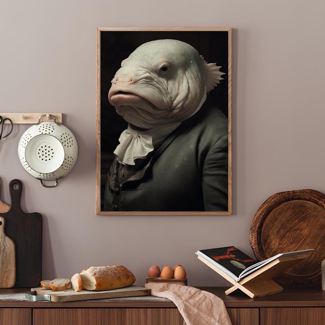 Blobfish Victorian Animal Portrait, Vintage Fish Poster - Image 2