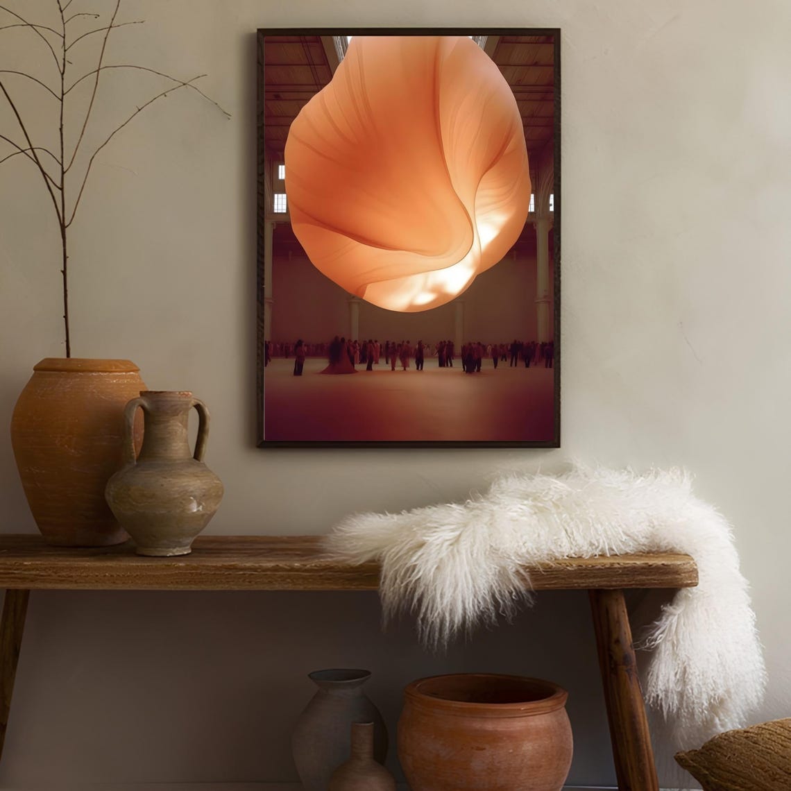 Glowing Orange Aura Sun Sculpture Gallery Exhibition Art Poster - Image 3