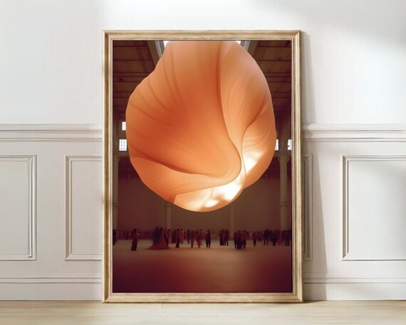 Glowing Orange Aura Sun Sculpture Gallery Exhibition Art Poster