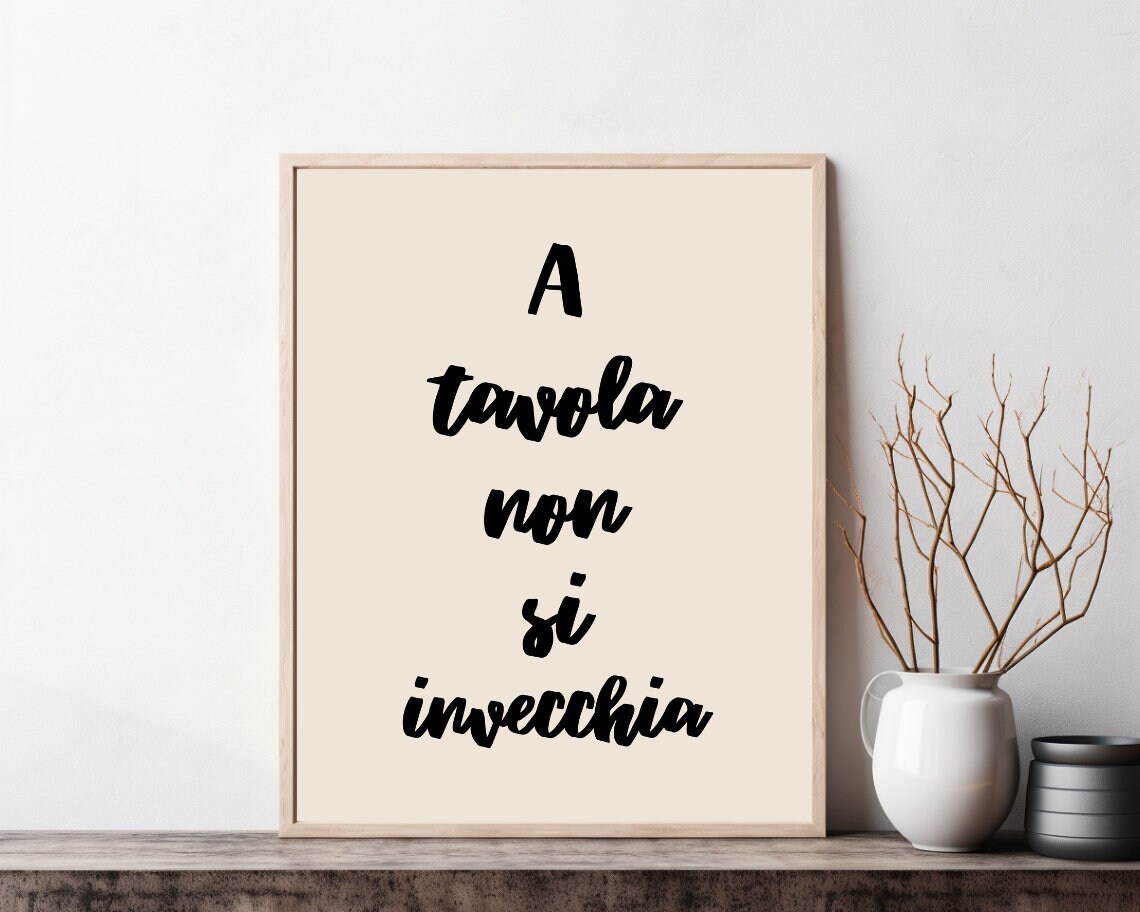 Italian Saying Words Quote, Minimalist Wall Art Print