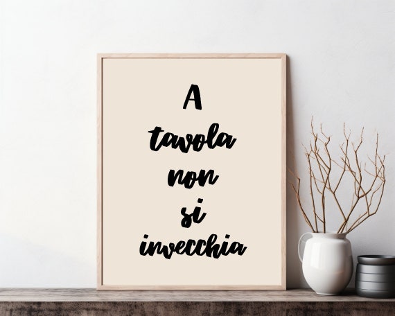 Italian Saying Words Quote, Minimalist Wall Art Print