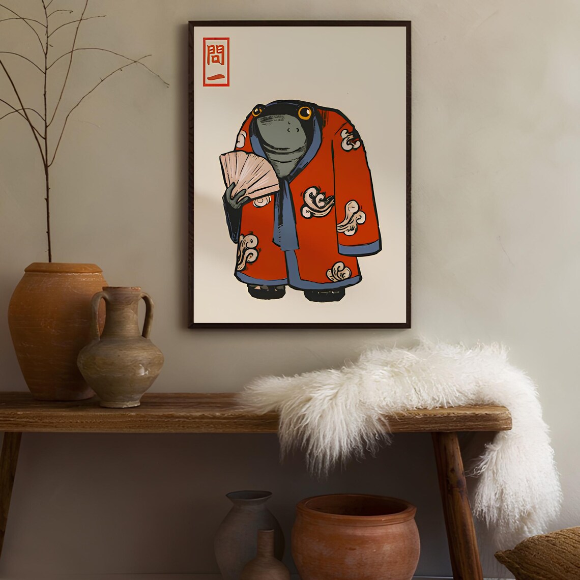 Japanese Frog Print, Matsumoto Hoji Vintage Art Print - Image 3