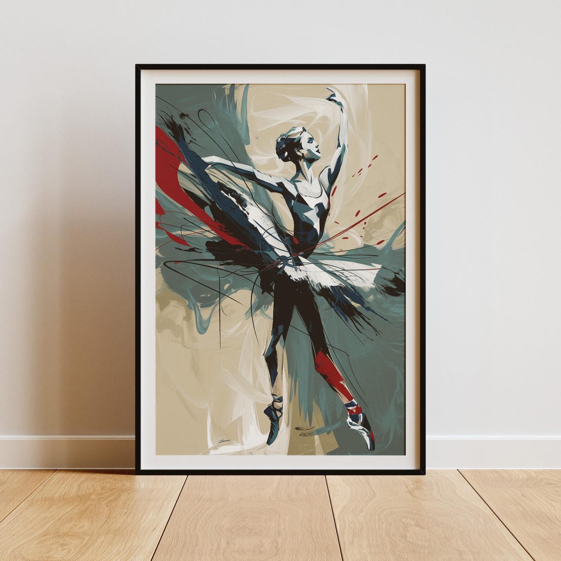 Modern Abstract Ballet Ballerina Art Print - Image 3